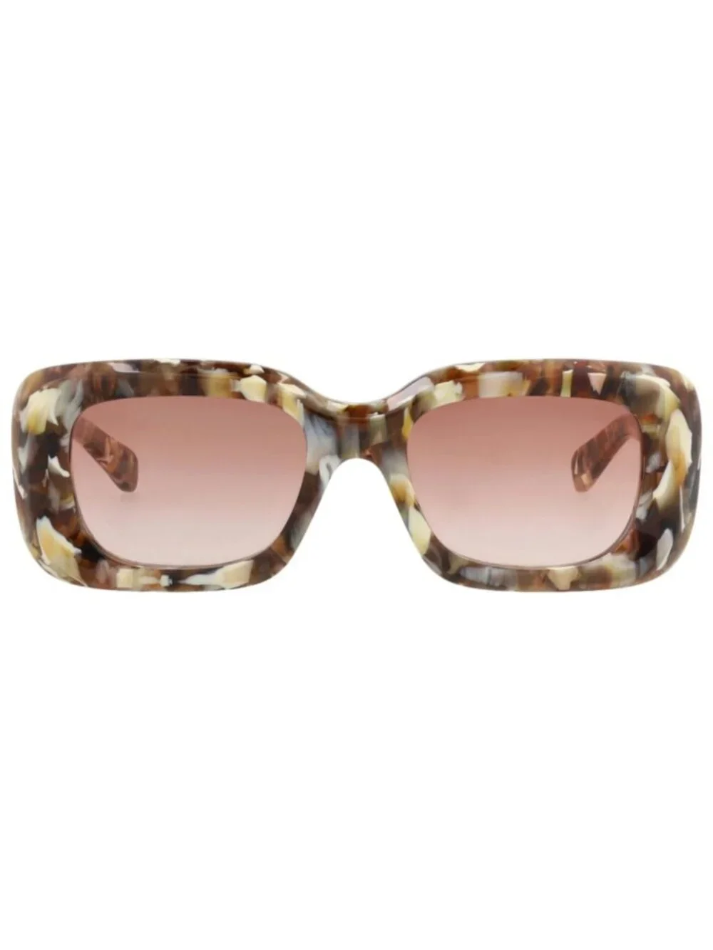 New Chloé Women's Sunglasses Square Rectangle Recycled Acetate Frame Havana